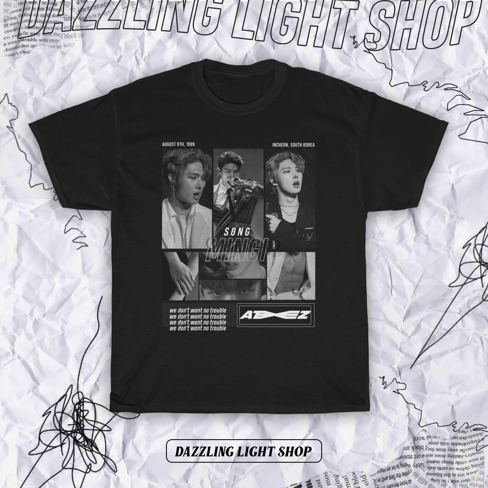 Рубашка ATEEZ Song Mingi Футболка Kpop вдохновляющая одежда Merch Ateez (1) | Мужская