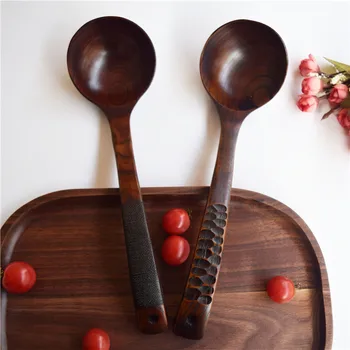 

New Japanese A Soup Spoon Originality Tortoise Patch Nanmu Will Bend A Soup Spoon Scoop Wooden Bowl
