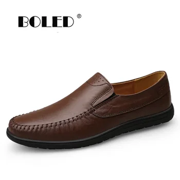 

Best Quality Genuine Leather Men Casual Shoes Flats Soft Breathable Loafers Moccasins Comfortable Driving Shoes Men Dropshipping