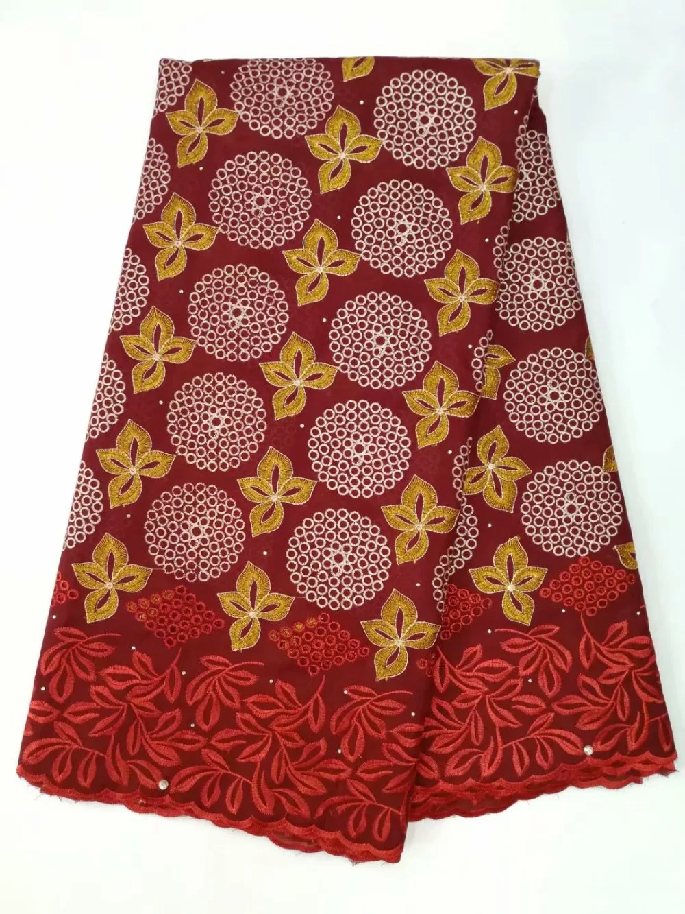 African Dry Lace Fabrics High Quality Cotton Lace Fabric Swiss Voile With Stone Swiss Voile Lace In Switzerland FYAU223