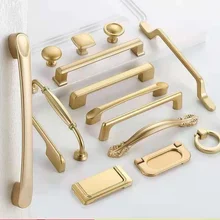 

Gold Cabinet Handles drawer knobs Solid Aluminum Alloy Kitchen Cupboard Pulls Drawer Knobs Furniture Handle Hardware