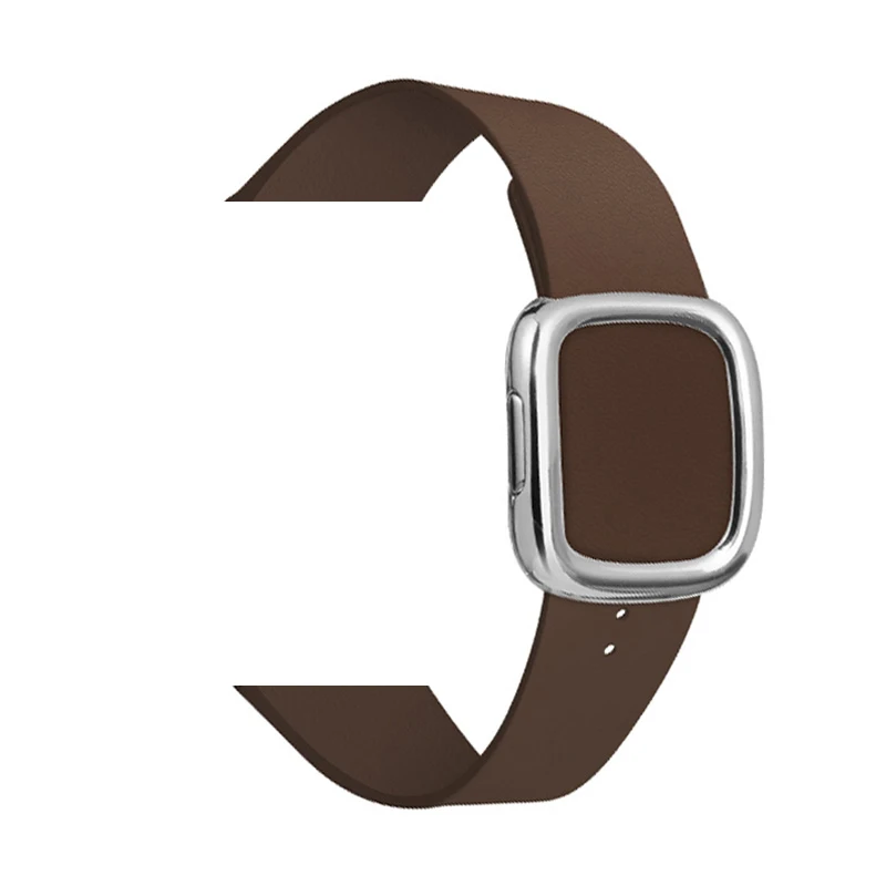 Кожаный ремешок современный Стиль ремешок для apple watch 5 группа 4 44/40 мм браслет аксессуары для наручных часов iWatch серии 3/2/1 42/38 мм - Цвет ремешка: Brown 1