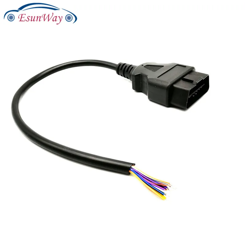 10 шт./лот! OBD2 16pin разъем для открытия OBD кабель obd-ii OBD-ii ODB2 16 pin ELM327 OBD 2 адаптер автомобильный сканер разъем