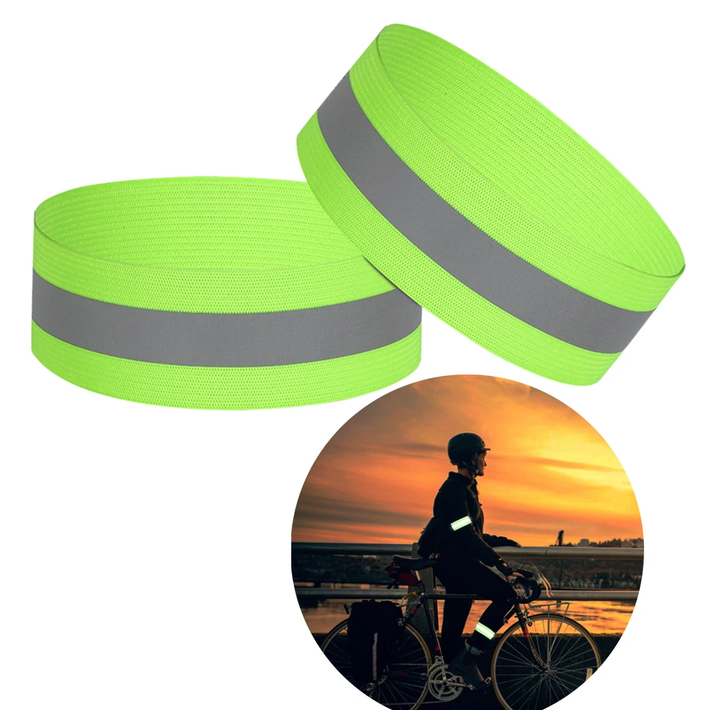 1 Pair Safety Reflective Armband Ankle Band Snap Pants Strap Bracelet