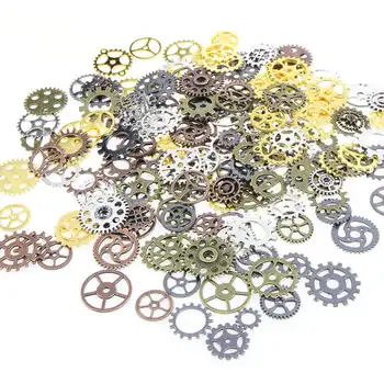 

50g 12-15mm About 30-50pcs Mix Styles Epoxy Resin Filling Metal Steam Punk Steampunk Gear DIY Jewelry Making Accessories Finding