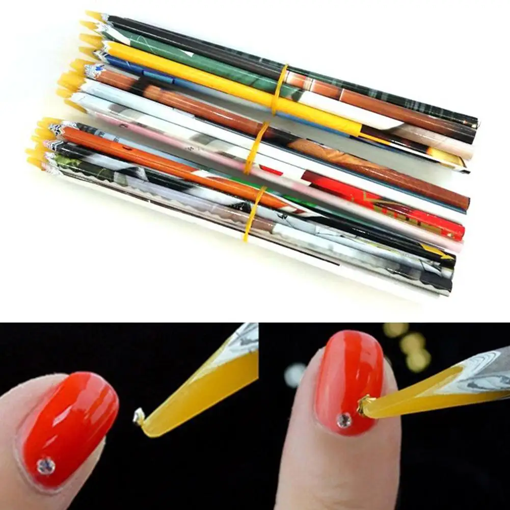 2 шт., профессиональный инструмент для маникюра, восковая ручка для рисования, точечная ручка, стразы, инструмент для маникюра, инструмент для маникюра, ручка для маникюра, простая в использовании, прочная