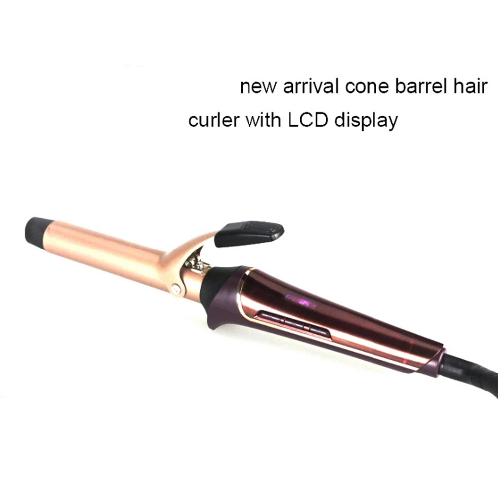 Manooby Professional Ceramic Curling Iron with Anti-Scald Insulated Wand Tip- 4 Heat Setting for All Hair Types Case