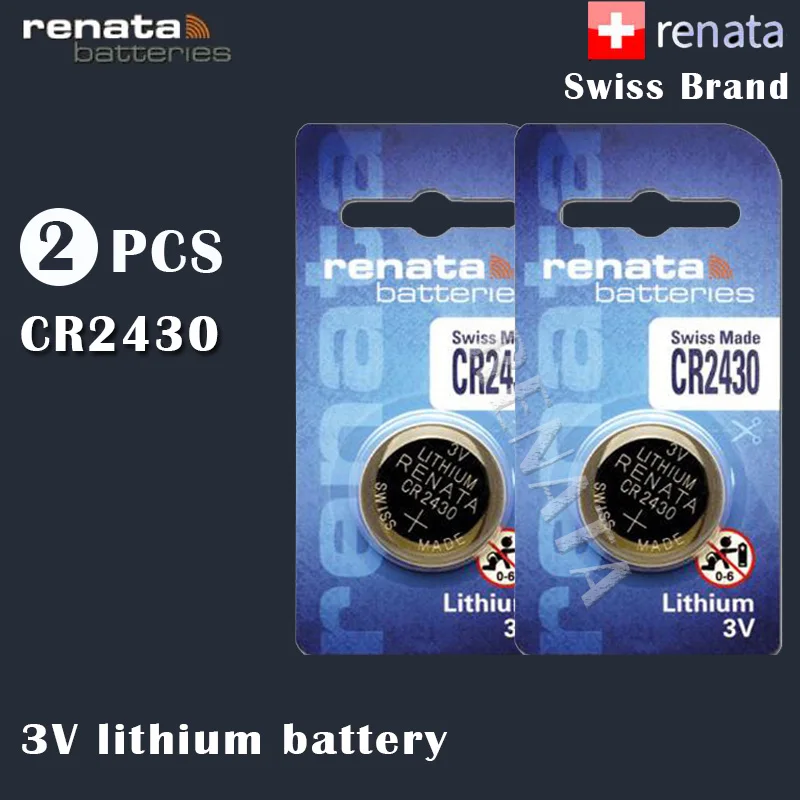 2 шт./партия renata 2430 CR2430 3V, для ключей автомобиля часы пульт дистанционного управления игрушка высокопроизводительная Кнопочная батарея