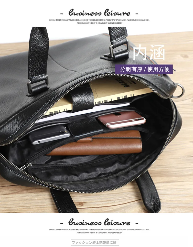 Натуральная кожа Tote натуральная кожа мужской портфель мужская сумка, бизнес сумка мужская 14 дюймов ноутбук сумки на плечо