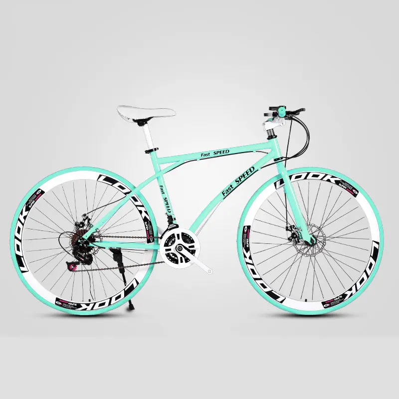Road Bike 26 Inch Variable Speed Fixed Gear Double Disc Brake Adult Student Men and Women Bicycle Mountain Cross Country