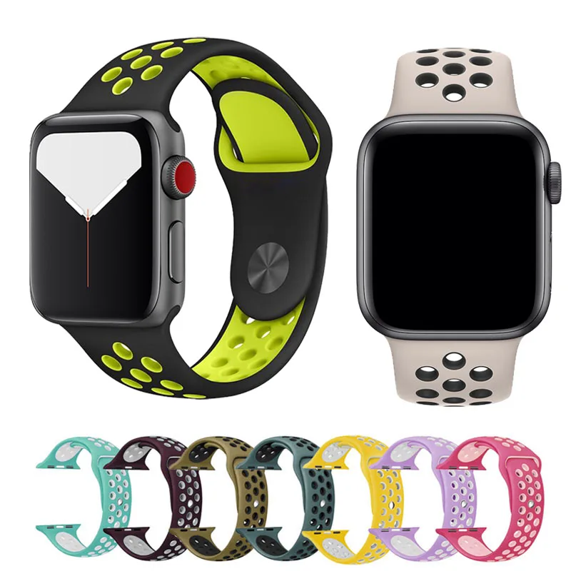 

Silicone strap for Apple watch band 44mm 40mm iWatch band 42mm/38mm Apple watch 5 4 3 21 series Sport bracelet watchbands
