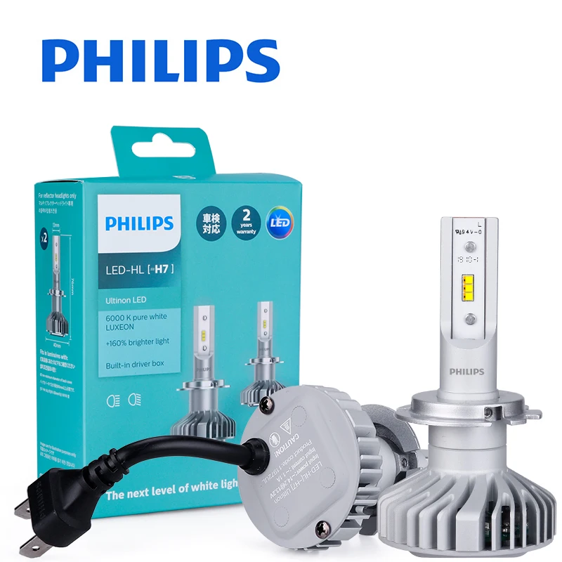 Philips Mini H1 H7 Led Car Headlight Bulb X-tremeultinon H11 H18 Auto Fog Head Lamp 6000k Lampada 2pcs Xq - Car Headlight Bulbs(led) - AliExpress