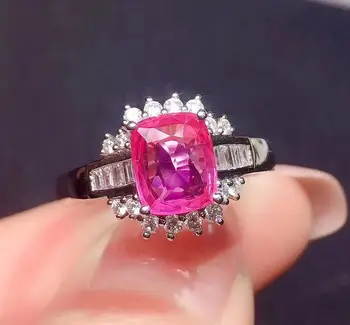 

Y605 Sapphire Ring 1.63ct Real Pure 18 K Natural Pink Sapphire Padparadscha Gemstones 18 k Gold Diamonds Stone Female Ring