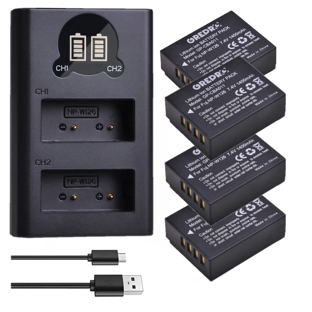 Rechargeable Battery Charger Camera Battery Charger Rechargeable Battery Camera Battery NP-W126S NP-W126 NPW126 Battery with NP W126 Charger for Fujifilm X-T1 X-T20 X-T3 X-T30 X-T2 X-A1 X-A2 X-A3 X-A5 X-A1