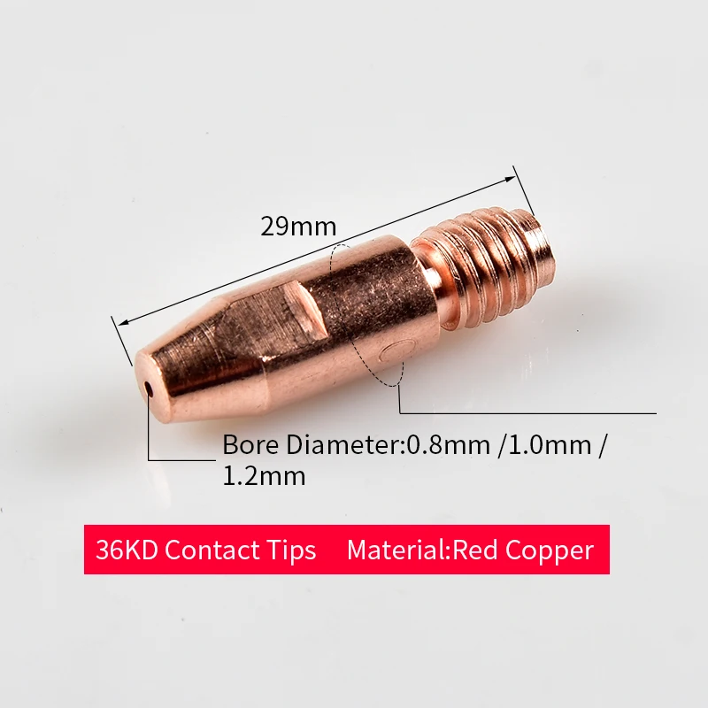 20 шт 24KD Контактный наконечник CuCrZr MIG сварочный фонарь/пистолет расходных материалов 0,8/1,0/1,2 мм сварочные наконечники для Европейский Стиль MIG MAG сварочный фонарь