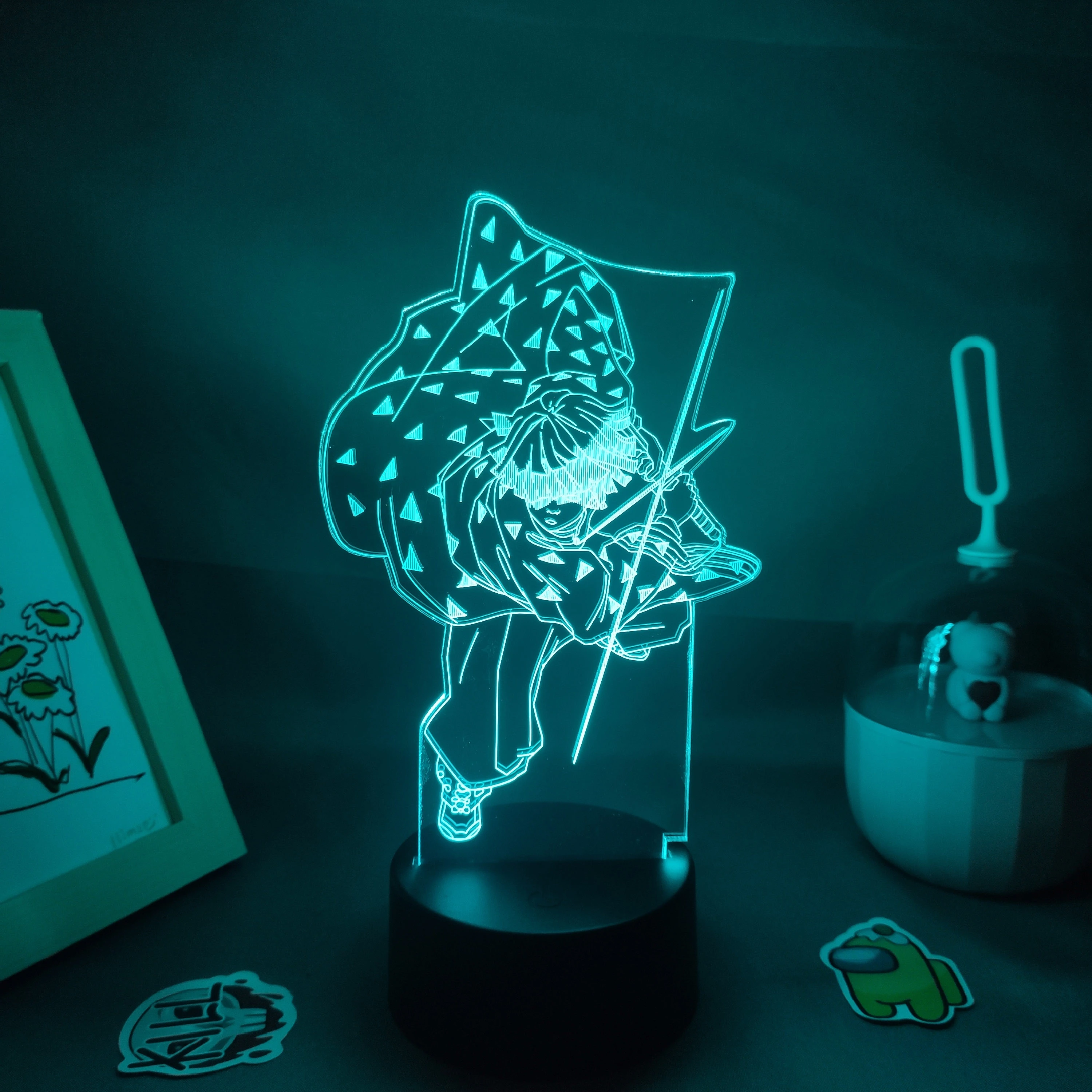 Agatsuma Zenitsu Lampe Neon A Led Cadeau D Anniversaire Lampe De Lave Manga Decoration Kimetsu No Yaiba Aliexpress