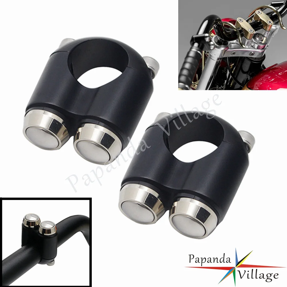 

Cafe Racer Handlebar Switches For 7/8″ or 1″ Bars Dual/Triple Switch Push 2-3 Buttons Hand Control Momentary Custom Switch Gear