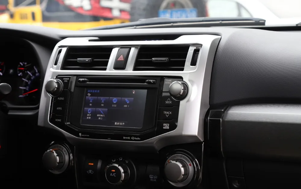 Центральный контроль навигации Панель украшения интерьера литье для Toyota 4runner 2010+ углеродного волокна/красный автомобиль аксессуары для укладки волос