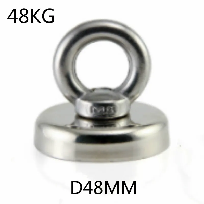 D48X48KG 30 кг-150 кг тяговое неодимовый магнит супер сильный магнит спасательное Рыбалка постоянный долговечность Магнита Подарок 10 м веревки - Цвет: D48X48KG