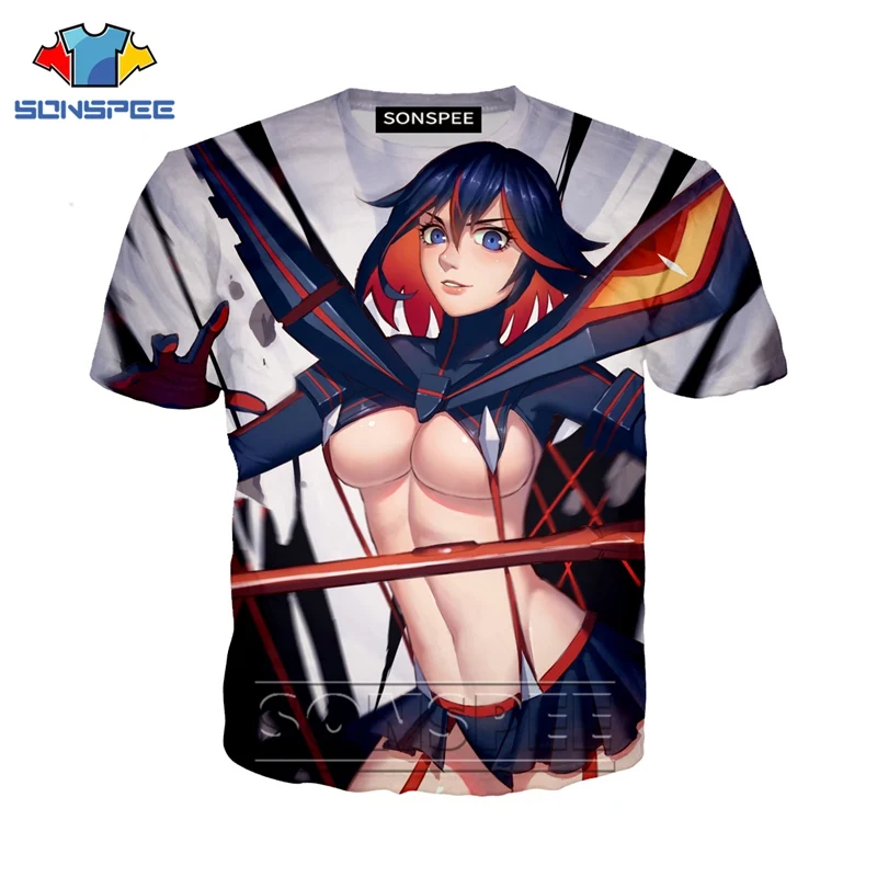 10 Аниме 3d печать игра футболка уличная Мужская Топ мультфильм Kill La Kill Женская модная футболка Harajuku Детские рубашки homme футболка A192 - Цвет: 10