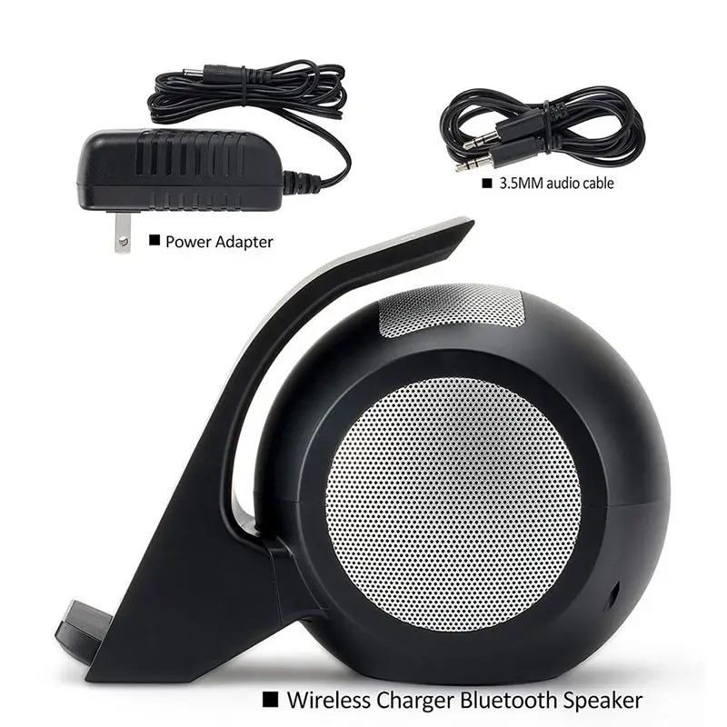 Быстрое беспроводное зарядное устройство со стерео bluetooth-динамиком для Iphone Xs, Xs Max, Xr, X, 8,8 Plus, для Galaxy S10, S10E, S10+, S9, S9+, S8, S8