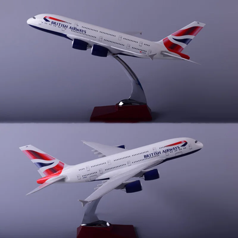 1:200, 36 см, модель Airbus A380, британская авиакомпания с базовым сплавом, самолет, для помещений, дисплей, игрушки, коллекция для коллекции