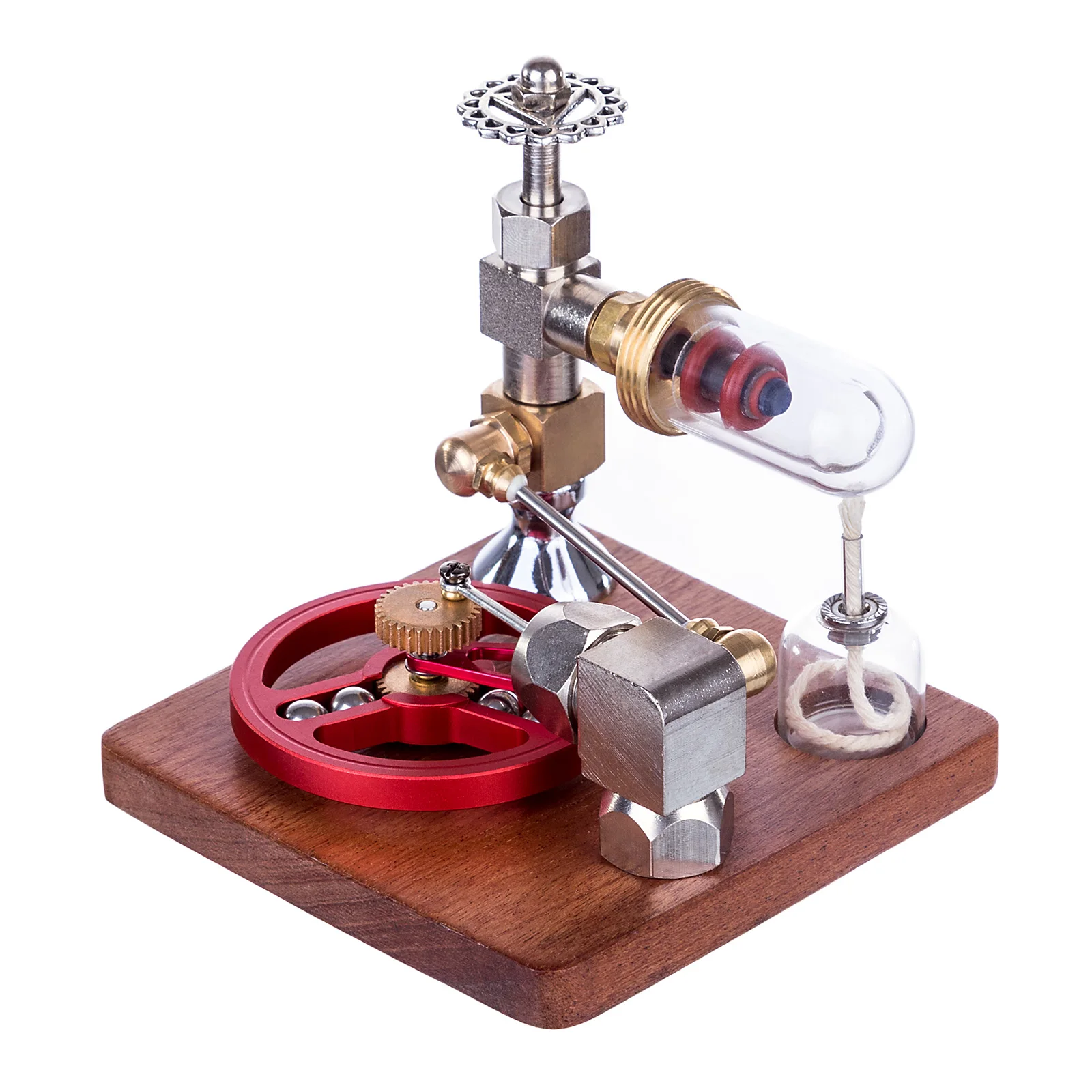 

Adjustable Speed Stirling Engine Model Science Experiment Stem Toy With Ball Bearing Flywheel For Children Educational Toys- Red