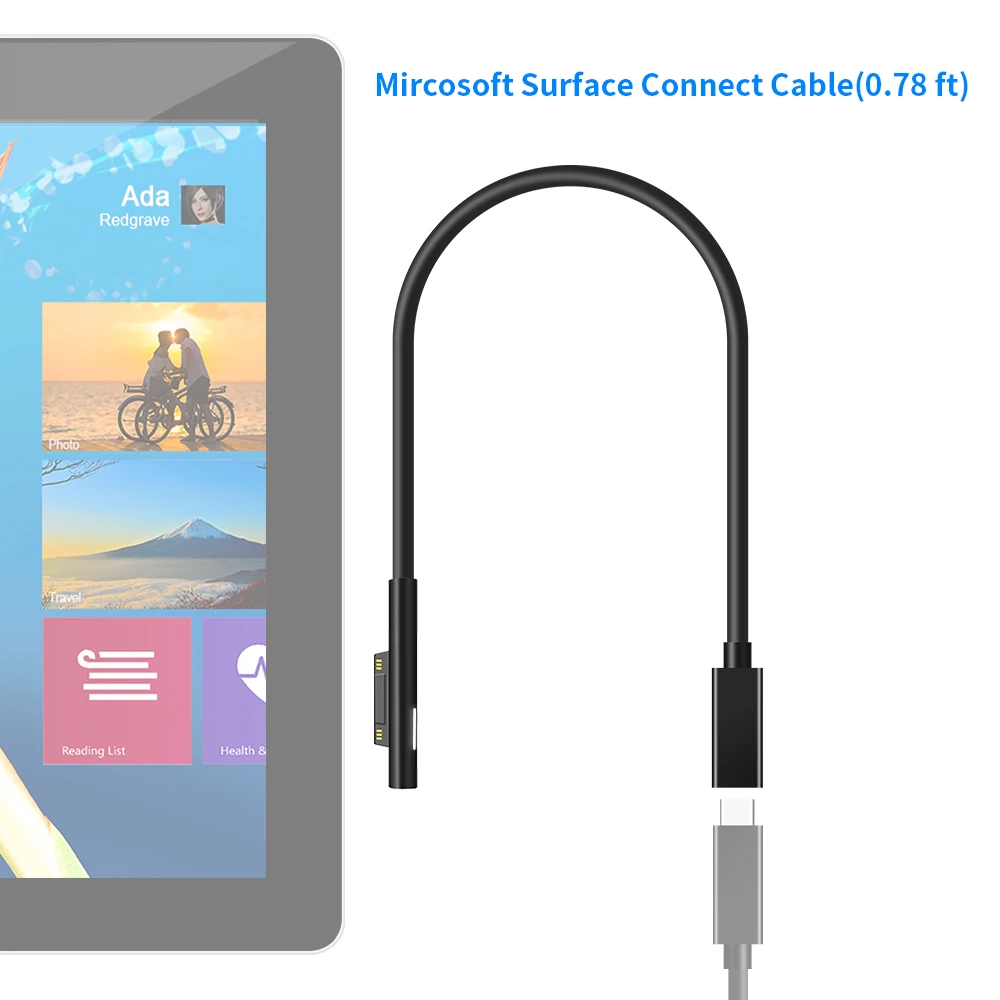 Rocketek usb type C PD адаптер питания конвертер DC штекер зарядный кабель шнур для microsoft Surface Pro 3 4 5 6 Go зарядное устройство 24 см