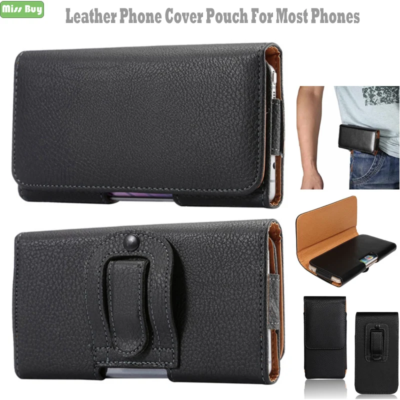 

Leather Phone Pouch For OnePlus One 2 3 5 6 7 Pro Phone Pocket For One Plus X 3T 5T 6T Mclaren Waist Bag Belt Clip Cover Case