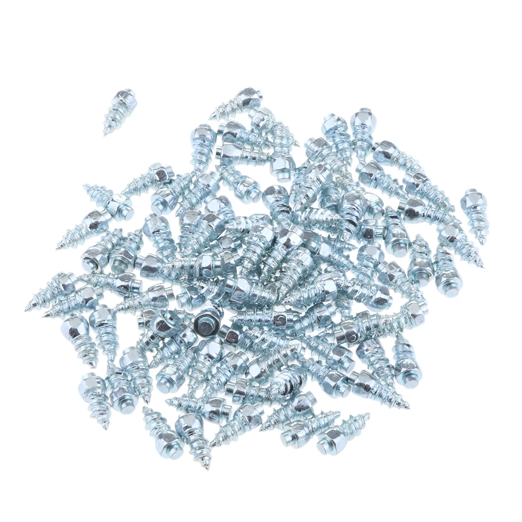100pcs 9mm Bikes Scooters Non-slip Screw Stud Wheel Tyre Snow Tire Spikes Trim Auto Accessories