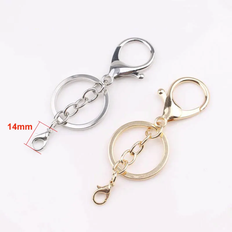 14mm clasp 10 шт. разъемное кольцо для ключей 30 мм крючок для ключей застежка омаров зажимы родий Kc Золотой цветной брелок аксессуар для брелков для изготовления ювелирных изделий DIY - Цвет: 14mm clasp