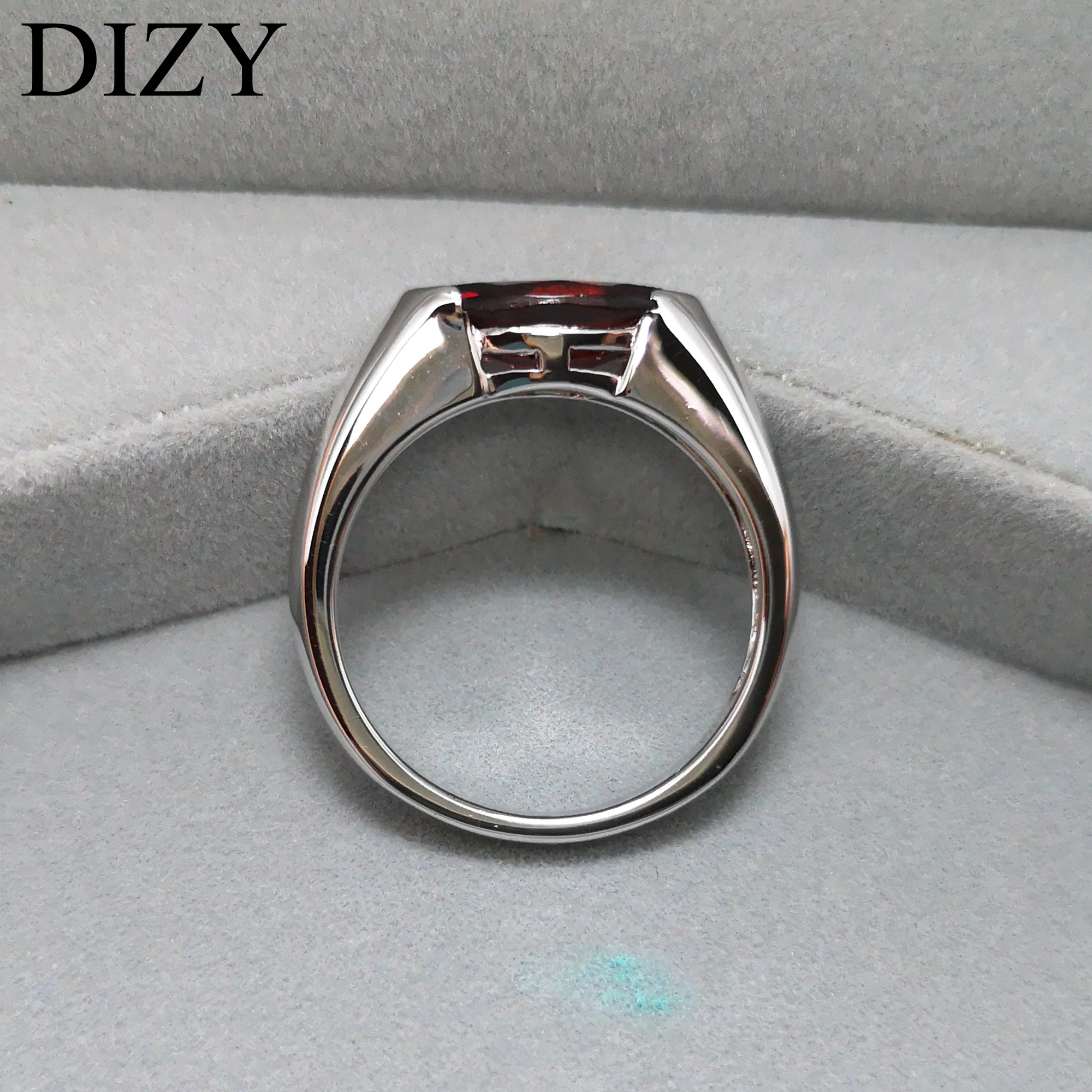 DIZY Marquise 2.0CT Natural Garnet Ring 925 Sterling Silver Gemstone Ring for Women Gift Wedding Engagement Jewelry