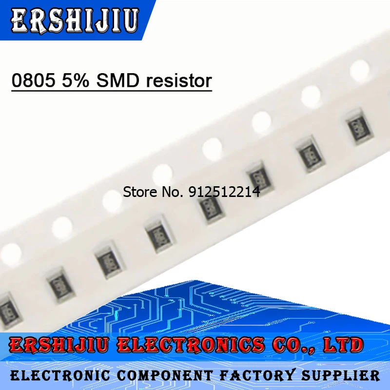 100PCS SMD Chip Resistor 0805 5 0R 10M Chip Resistor 0 10R 100R 220R 330R 470R 1K 4.7K 10K
