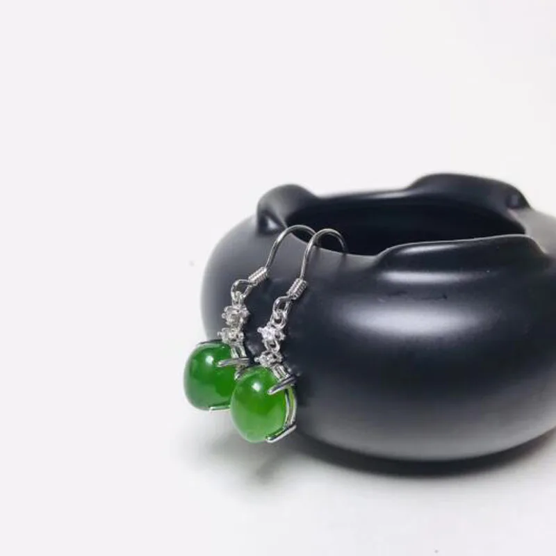 Красивые благородные 925 пробы серебряные серьги Hetian jade Jasper в форме капли воды, Модные женские ювелирные изделия, Рождественский подарок