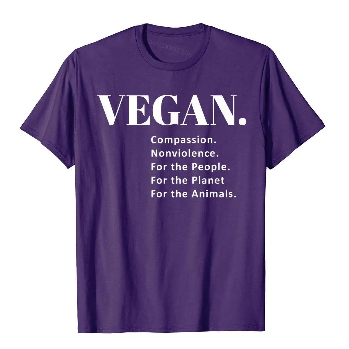Vegan. Compassion. Nonviolence. For the Animals T Shirt__B12855purple