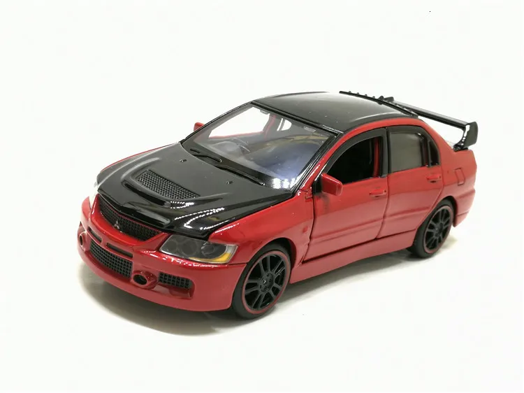 B 1/32 Mitsubishi Lancer EVO IX 9 RHD литая модель автомобиля игрушки для детей Подарки - Цвет: B