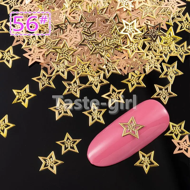 KJP400-56 400 шт черные золотые серебряные металлизированные для дизайна ногтей украшения ломтик sequnismanicure наклейки для ногтей Фольга - Цвет: KJP400-56