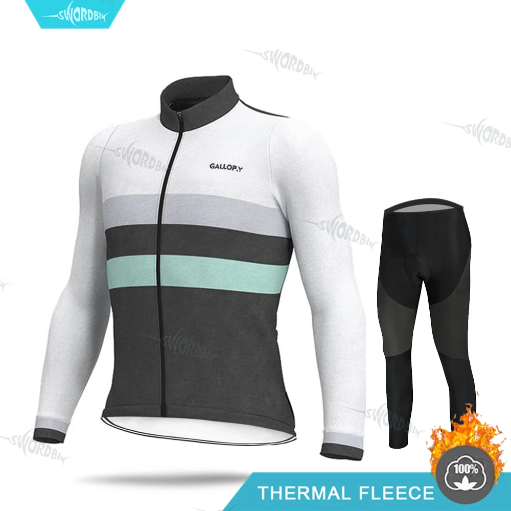 Normal Cycling Set Зимнее платье с длинными рукавами Велосипедная форма Aleing Pro велосипедной команды Джерси комплект Для мужчин MTB Термальность флисовая Зимняя дорога езда на велосипеде шорты для маленьких мальчиков, раздел-одежда для детей; футболки Ciclismo - Цвет: Normal Cycling Set