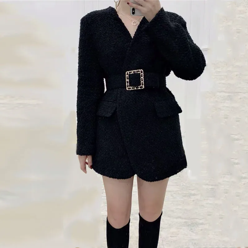 Клетчатое пальто осенняя Женская куртка chaqueta mujer manteau femme hiver casaco Женский блейзер женское твидовое пальто