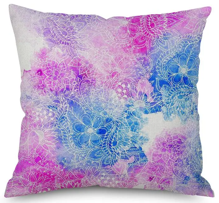 Folk Style Pink Geometric Pillow Nordic Deer Head Cat Mandala Flower Cushion Square Flamingo Elephant Pattern For Home Decor - Цвет: A4