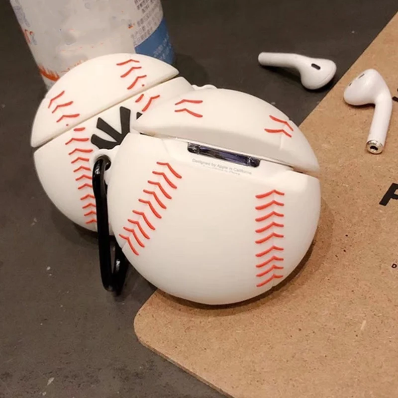 Бейсбольная модель+ чехол с крючком для AirPods 1 Bluetooth беспроводная гарнитура силиконовый чехол для зарядки для Airpods 2 защита от падения