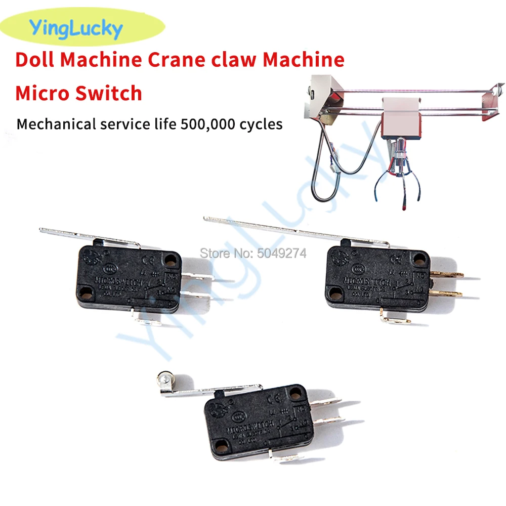yinglucky 10Pcs Three-Foot Iron Wheel Micro Switch For Game Machine Doll Crane | Спорт и развлечения