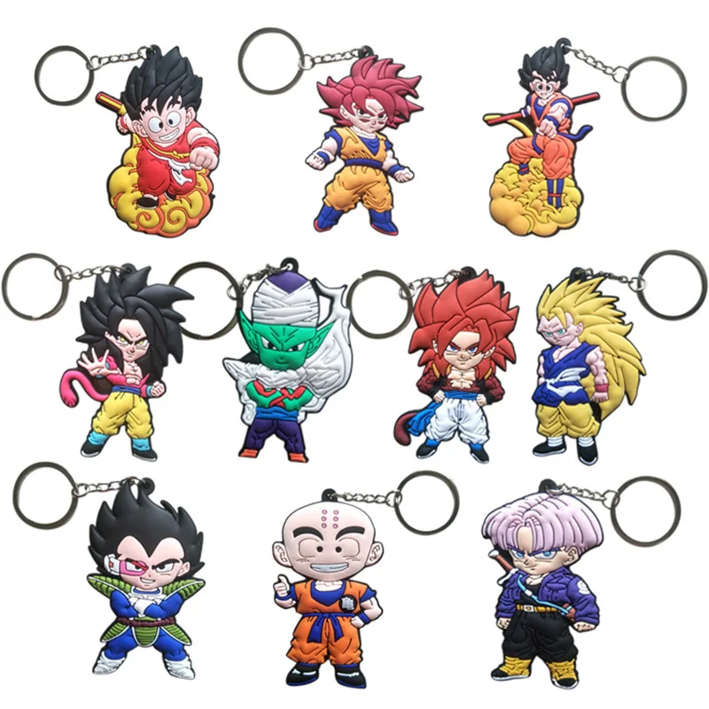 Dragon Ball Rubber Strap Key Chain Super Saiyan TRUNKS & VEGETA Lot of 2 Figure