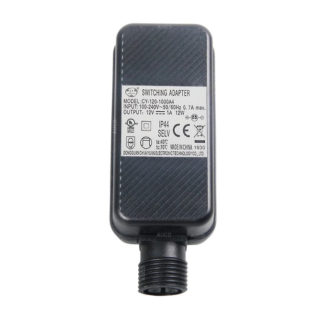 AUCD AC 90-240V DC 12V 1A наружная лампа для освещения местности сценический свет IP44 12W Водонепроницаемый подвесной блок питания розеточного типа адаптер US Plug 44-US