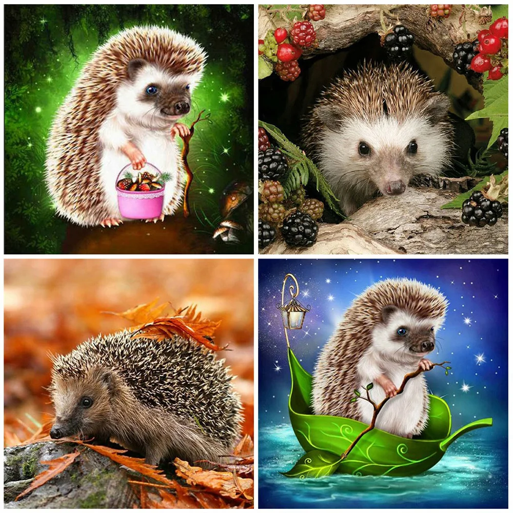 5D Hedgehog Diamond Painting Animal Full Drill Square Round Cartoon Embroidery Cross Stitch Kit Mosaic Kids Gift | Дом и сад
