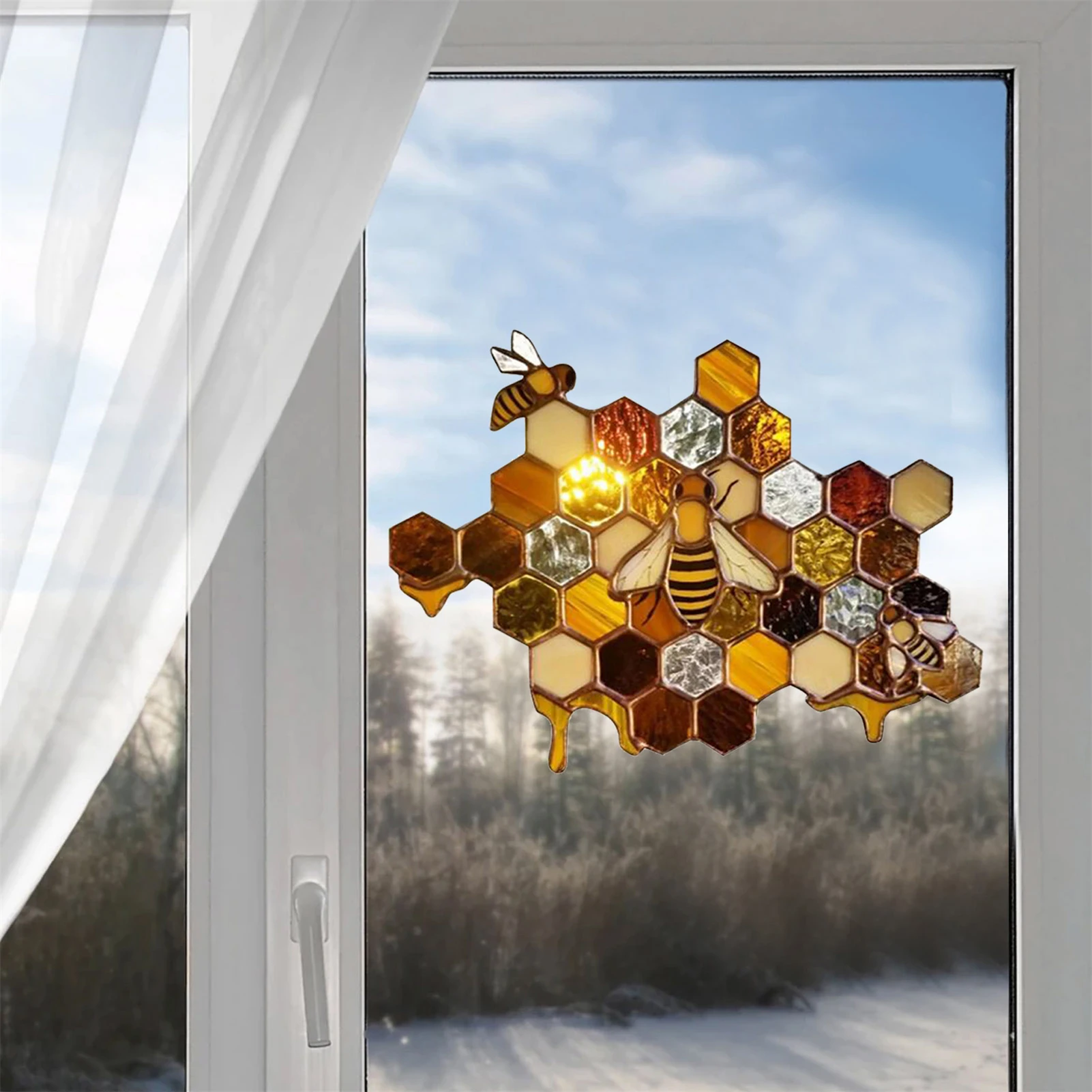 Пчелиный улей мультфильм наклейка домашние окна обои украшение милый узор