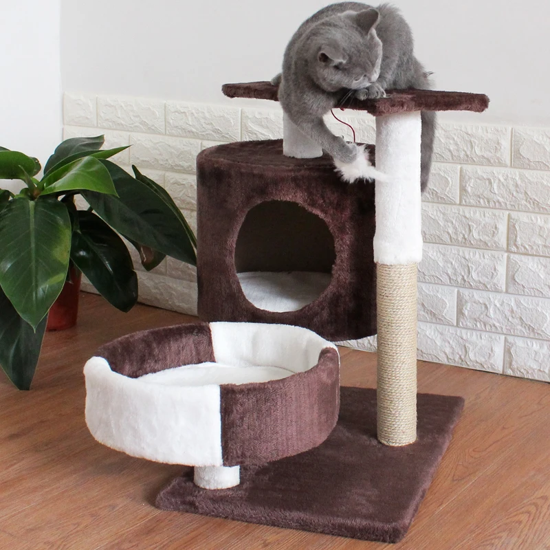 Cat Supplies Four Seasons Cat Crawlcat Nest Cat Tree Solid Wood One Small Cat Rack Holding Column Board with Nest Jump Cat House