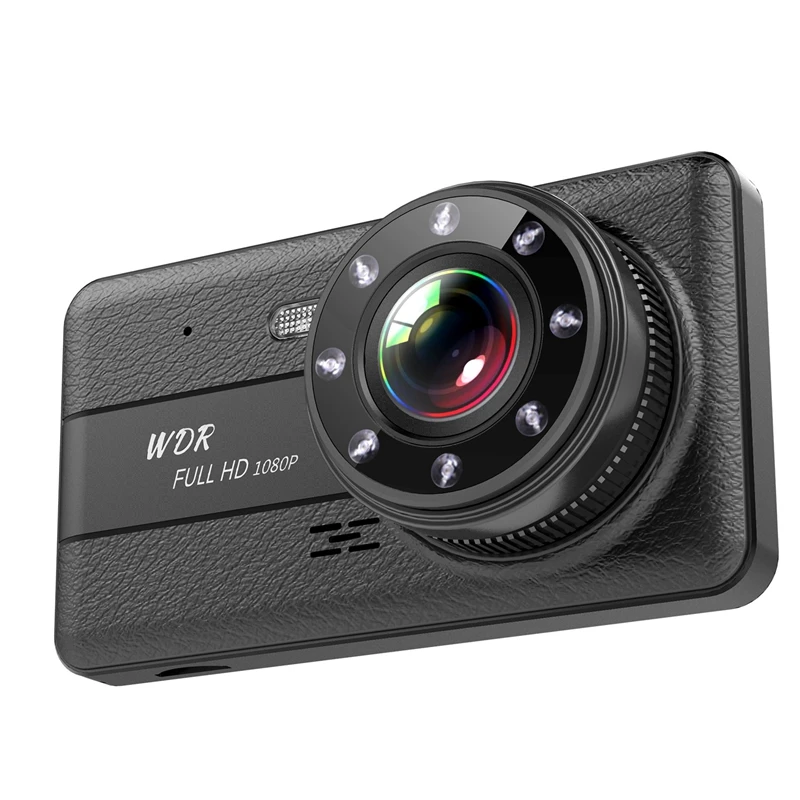 4 дюйма авто Камера Двойной объектив Dash Cam 1080P воспринимающий силу тяжести, режимом ночной съемки, g-сенсором и Автомобильный видеорегистратор Регистраторы с заднего вида Камера