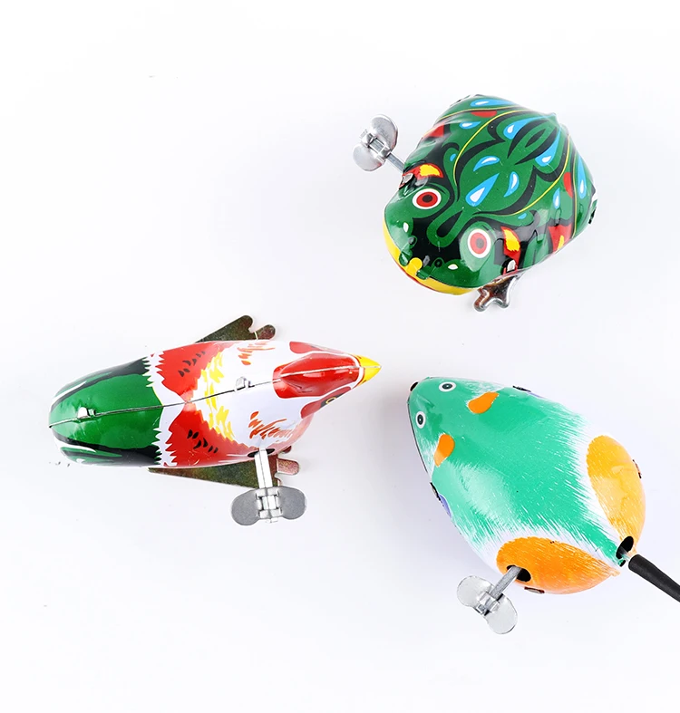 Toy Frog 8090 after Children Classic Bounce Algam Nostalgic Cartoon Green Mainland China Winding Jump Big