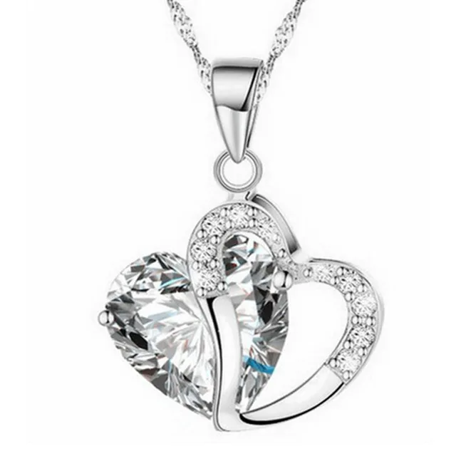 2022 Sell Like Hot Cakes 6 Colors Top Class Lady Fashion Heart Pendant Necklace Crystal Jewelry New Girls 5